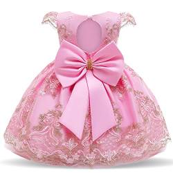 TTYAOVO Baby Mädchen Formelle Bowknot Taufe Stickerei Tutu Kleid Größe (70) 0-6 Monate 716 Rosa von TTYAOVO