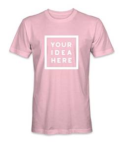 Unisex Mann Frau T-Shirt mit Eigenem Deine Idee Selbst Gestalten - Ringgesponnene Baumwolle - Vollfarbiger Druck - L |Rosa Schattenrose| von TULLUN