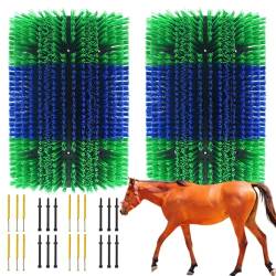 Kratzbaum für Pferde, Kratzbürste für Nutztiere, Pferdebürste mit 6 Schrauben, Pferd, Ziege, Rind, Schaf von TUOYIBO