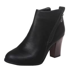 High Heels Stiefel Freizeitschuhe Schnürschuhe Stiefel Wanderstiefel Vintage Schwarz Stiefel Damen Mit Absatz Hoher Absatz Stiefeletten Damen Mit Absatz Gummistiefel Damen Kurz Winterstiefel Sexy von TUQIDEWU