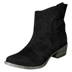 TUQIDEWU Stiefeletten Damen Plateau Stiefel Damen Elegant und Bequem Damen Stiefeletten Autumn Winter Damen Stiefeletten Damen Chelsea Boots mit Absatz Ankle Stiefeletten Stiefel ohne Verschluss von TUQIDEWU