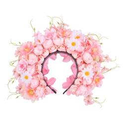 Schöne Blumen-Haarreifen für Damen und Mädchen, Fotografie, Make-up, Stirnband für Weihnachten, Halloween, Party, Aufführungen, Kopfschmuck von TWEW