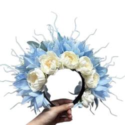 TWEW Brautgirlanden, Blumen, Hochzeit, Blume, Stirnband, Strandkranz, Haarband, Haar-Accessoire, Mädchen, Kopfreifenrequisiten, Wie beschrieben von TWEW