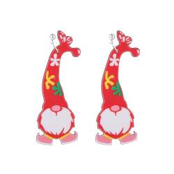 TWEW Weihnachts-Acryl-Ohrstecker, Cartoon-Weihnachtsmann, Schneemann, baumelnde Ohrringe, lustige Tropfen-Ohrringe, Statement-Schmuck für Frauen von TWEW