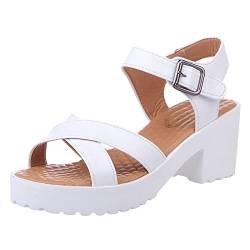 TYUIOP Damensandalen Flache Schuhe Für Damen Sexy Damen Sandalen Leder Sommer Black Sandalen Damen Sommer Elegant Mit Absatz Eckige Form Damenschuhe Sneaker Blau Plateau Damen Sandalen von TYUIOP