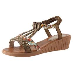 TYUIOP Sandaletten Damen Schnürhalbschuhe 38 Damen Sandale Mit Absatz Sandalen Damen Schwarz Gummizug Damenschuhe Elegant Beige Sandalen Damen Gold Schuhe Damen Pantoletten Sommer Schuhe von TYUIOP