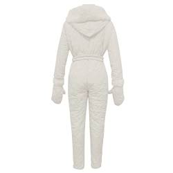 TYUNBD Skianzug Damen Einteiler Wasserdicht Schneeanzug Winter Warme Schnee Jacke Skioverall Skifahren Sätze Outdoor Jumpsuit Schneeoverall Overall mit Kapuze Reißverschluss klamotten von TYUNBD