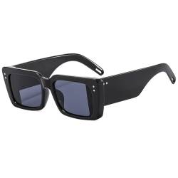 TYUVIVO Kleine quadratische Sonnenbrille für Damen, Retro, rechteckig, für Damen und Herren, modische Gelee-Brille, UV400, Schwarz, Einheitsgröße von TYUVIVO