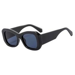 TYUVIVO Quadratische Sonnenbrille für Damen und Herren, bunt, breite Brille, Beine, Reisebrille, UV400, Schwarz, Einheitsgröße von TYUVIVO