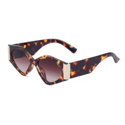 TYUVIVO Vintage Cat Eye Sonnenbrille Damen Retro Cateye Sonnenbrille für Damen Mode Polygonal Shades Eyewear, C4 Demi Brown, Einheitsgröße von TYUVIVO