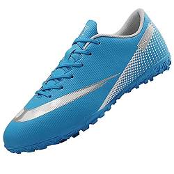 Tabrebull Herren Damen Fußballschuhe Kinder Jungen Mädchen Fußballschuhe Indoor Outdoor Athletic Turf Team Cleat Laufsport Anti-Rutsch-Dämpfungsschuhe Blue 37 von Tabrebull