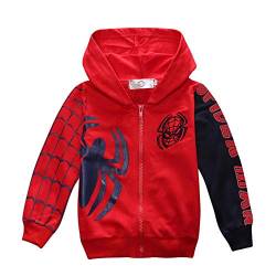 Taenzoess Jungen T Shirt Spider Langarmshirt Langarm Top Kinder Shirt Baumwoll Kinderkleidung Unisex Kapuzenpullover Langarm Sweatshirt CD (DE/NL/SE/PL, Alter, 4 Jahre, 5 Jahre, Regular, D Red) von Taenzoess