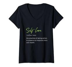 Damen Selbstfürsorge Selbstliebe T-Shirt mit V-Ausschnitt von TaiLorMade Essentials