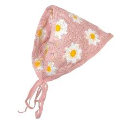 Takluu Strick-Stirnbänder für Frauen, Häkel-Bandana | Gehäkeltes Bandana-Kopftuch, Haarschal - Damen Haarschal Stirnband Vintage Kopftuch für Frauen Mädchen von Takluu