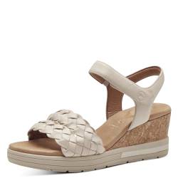 Tamaris COMFORT Damen Sandalen mit Keilabsatz aus Leder Bequem, Beige (Ivory Nappa), 38 EU von Tamaris