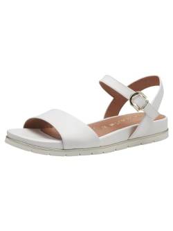 Tamaris Damen Sandalen Leder Sommer; WHITE LEATHER/weiß; 37 EU von Tamaris