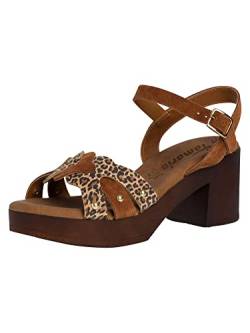 Tamaris Damen Sandaletten, Frauen Sandalen,TOUCHit-Fußbett,Sommerschuhe,Freizeitschuhe,offene Schuhe,Strandschuhe,CUOIO/LEOPARD,40 EU von Tamaris