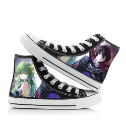 Anime Code Geass Lelouch of The Rebellion High Top Sneaker Anime Schuhe Für Damen Herren, Lässige Manga Sneaker High Top Canvas Schuhe von Taoyuany