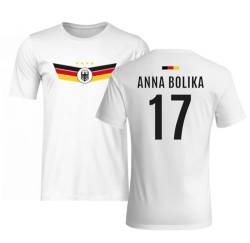 Deutschland T-Shirt - Name - Fußball-Trikot lustig mit Spruch und Fahne - EM 2024 Europameisterschaft (DE/NL/SE/PL, Alphanumerisch, XXL, Regular, Regular, Weiß, Anna Bolika) von Tassenbrennerei