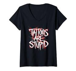 Damen Körperschmuck Tattoostudio Tattoomotiv Symbolik Hautpflege T-Shirt mit V-Ausschnitt von Tattoo Nadel Farbe Haut Tattookünstler Körperkunst