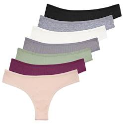 Tazzio Damen Slip 7er-Pack Unterhosen Slips Unterwäsche Pantys Mehrpack Schlüpfer Baumwolle Set F903 (Mix Farben, L) von Tazzio