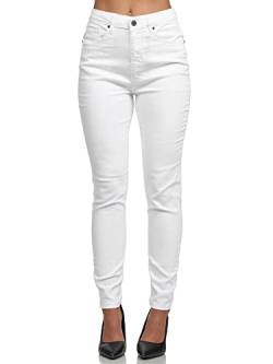 Tazzio Jeans Damen High Waist Denim Slim Skinny Fit Jeanshose Stretch Hose F101 Weiß 44 von Tazzio