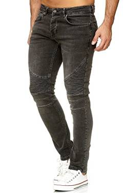 Tazzio Jeans Herren Slim Fit Biker Destroyed Look Stretch Jeanshose Hose Denim 16517 (38W/32L, Schwarz) von Tazzio