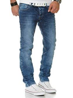 Tazzio Jeans Slim Fit Herren Jeanshose Stretch Designer Hose Denim Blau-1 38W / 32L von Tazzio