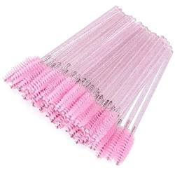 Tdyatocept 300Pcs Einweg Crystal Rod WimpernbüRste Tragbare Wimpernzange Make-Up Pinsel (Rosa) von Tdyatocept