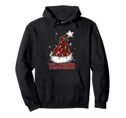 Teacher Job Team Weihnachtsmütze Bunte Lichter Pullover Hoodie von Teacher Christmas Costume