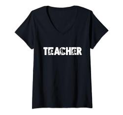 Damen Teacher Bigfoot Back to School Kinder Jungen Mädchen Damen Herren T-Shirt mit V-Ausschnitt von Teacher First Day of School Outfits For Teacher