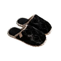 Teceyfeet Hausschuhe Damen Winter Plüsch Flauschig Wärme Filzpantoffeln Slippers Herren Baumwollpantoffeln Geschlossen Flache Hausschuhe Unisex Weiche Bequeme Rutschfeste Cozy Slide Slippers von Teceyfeet