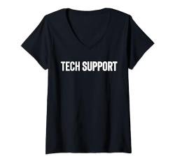 Damen Tech Support IT Hotline Techniker T-Shirt mit V-Ausschnitt von Tech Support Hotline Techniker Designs