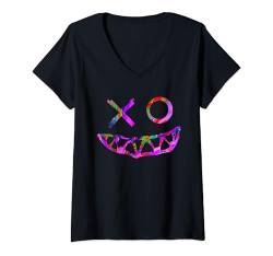 Damen Techno Musik Tekno Tekk Rave Party Festival Trippy Raver T-Shirt mit V-Ausschnitt von Techno Shirt Rave Konzert Party Festival EDM