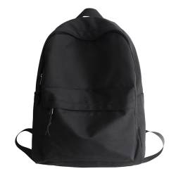 Canvas Rucksack Damen Herren 15.6 Zoll Laptop Einfarbige Schulrucksack Backpack Große Kapazität Mädchen Daypack schwarz von TeeYee