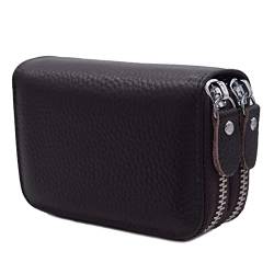 Unisex Damen Herren RFID Blockieren Geldbörse Mini Clutch Geldbeutel Tasche mit Kartenfächer und Doppelt Reißverschluss Kaffee von TeeYee