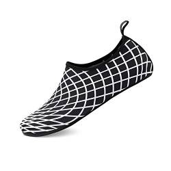 Teemie Badeschuhe Herren Damen Wasserschuhe Unisex Schwimmschuhe Strandschuhe Schnell Trocknend Aquaschuhe Breathable Surfschuhe für Pool Beach Weiß 44/45 von Teemie