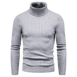 Teksome Strickpullover Herren,Slim Fit Rollkragenpullover für Herren | Lässiger Strick-Twisted-Pullover Solide Pullover Rollkragen für Männer von Teksome