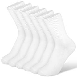 Telooco Weiß Socken Damen 3 Paar Kuschelsocken Lange Socken Damen Rundsocken Hochwertige Weiche Wadensocken Dünne Damensocken Baumwollstrümpfe für Damen von Telooco