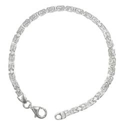 Original italienisches Byzantiner Königsarmband 925 Silber 3mm breit 19 cm Silberarmband Armband Damen Herren Schmuck ab Fabrik tendenze Italy von Tendenzalia