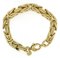 Tendenzalia Bizantiner Königsarmband quadratisch original italienische Kette 18kt Gold doublé 10mm breit Länge 20cm von Tendenzalia