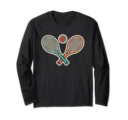 Retro Tennisschläger Vintage Tennis Damen Herren Kinder Langarmshirt von Tennis Bekleidung Damen Herren Mädchen Jungen