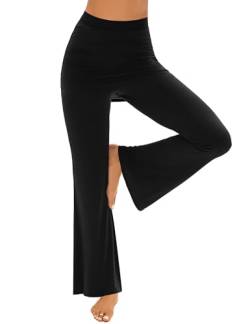 Terecey Schlaghose Damen mit Rock Weich Komfortabel Flared Hosen Lang Modal Sport Hosen Bootcut Yogahose High Waist für Pilates Joggen von Terecey