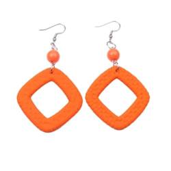 Acryl-Ohrringe, modische Ohrringe, hohles geflochtenes Muster, Rautenform, Acryl-Ohrringe, Retro, bunte Ohrringe, Schmuck für Frauen, orange, Einheitsgröße von Tesselite