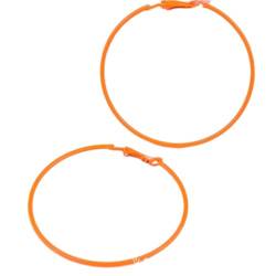 Acryl-Ohrringe – Bohemian-Stil, gelb-weiß, Strand, 6 cm, dünne Creolen, modisch, 15 Farben, Nischen-Ohrschmuck für Damen, 1 Stück, orange, Einheitsgröße von Tesselite