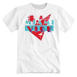 Miami Vice USA Baywatch Magnum Amerika Macgyver Knight Rider Weiss T-Shirt Shirt S von Tex-Ha