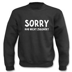 Textilhandel Hering Pullover - Sorry hab Nicht zugehört (Schwarz, L) von Textilhandel Hering