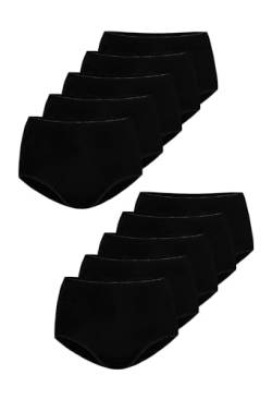 Teyli Damen 10er Pack Slips aus Hochwertiger Baumwolle - Damen-Unterhosen - Damen Unterwäsche - Unterwäsche Pantys Damen Slips - Unterwäsche Frauen Pantys Schwarz XS von Teyli