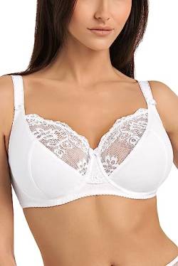 Teyli Damen BH - Minimizer BH Bügel - Baumwolle BH - BH Grosse Grössen - BH Große Brüste - Komfort Starker Halt BH - Damen Bügel Minimizer - Damen BHS Frauen Bra Weiß 80C von Teyli