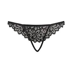 Teyli Ouvert Reizwäsche - Tanga Damen Sexy Spitze - Spitzen Unterwäsche Frauen - Panty Damen - Damen-Unterwäsche Schwarz L/XL von Teyli